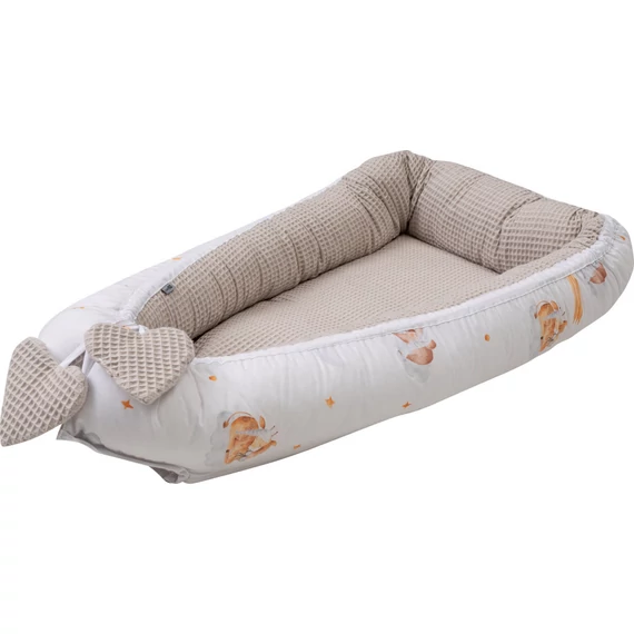 Bubaba babafészek pamutvászon L méret- Sleepy animals beige